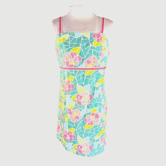 Lilly Pulitzer Other - Lilly Pulitzer Floral Cote D'azur Mosaic Roses Junior Size 16 Vintage 1990s